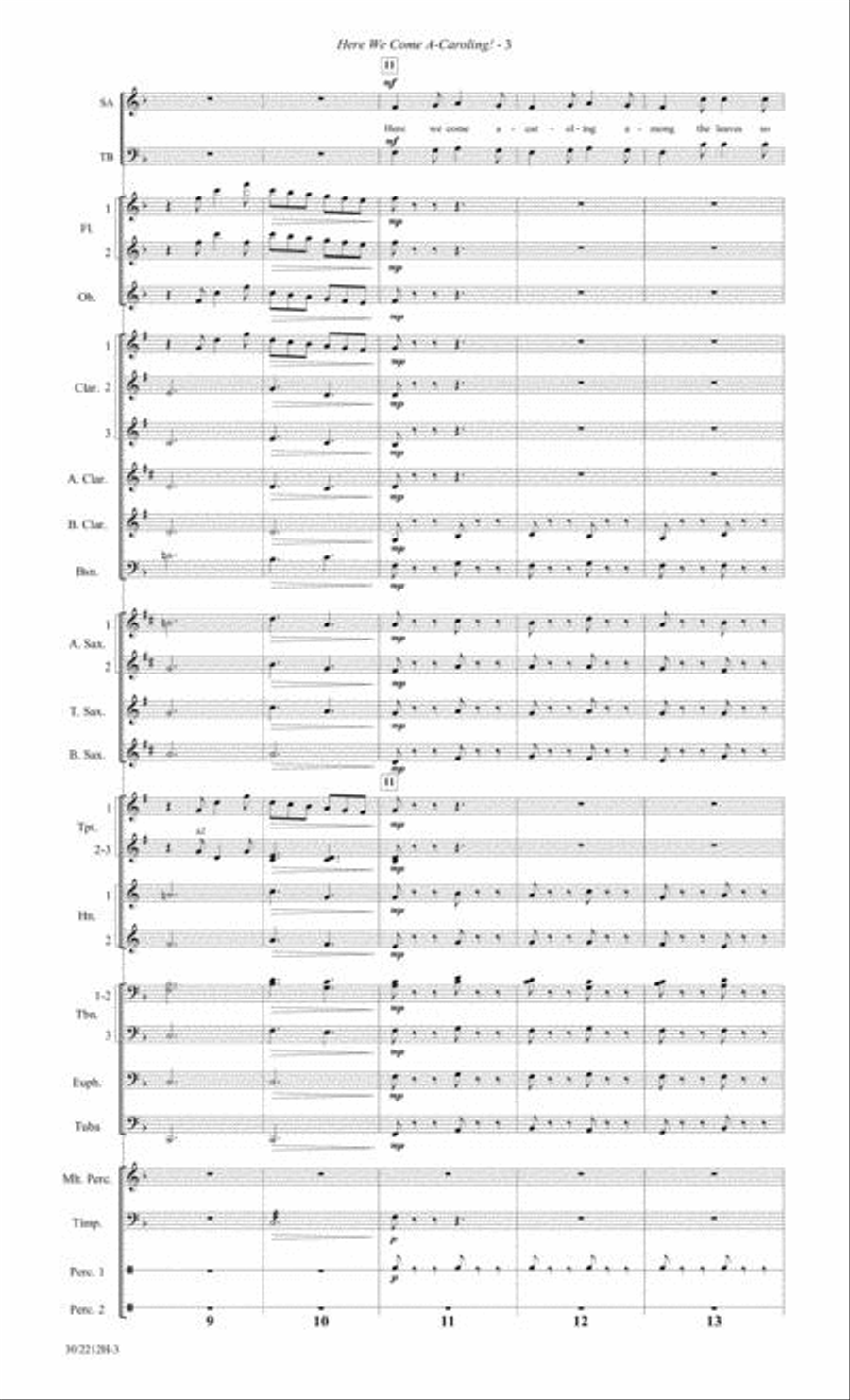 Here We Come A-Caroling! - Concert Band Score and Parts