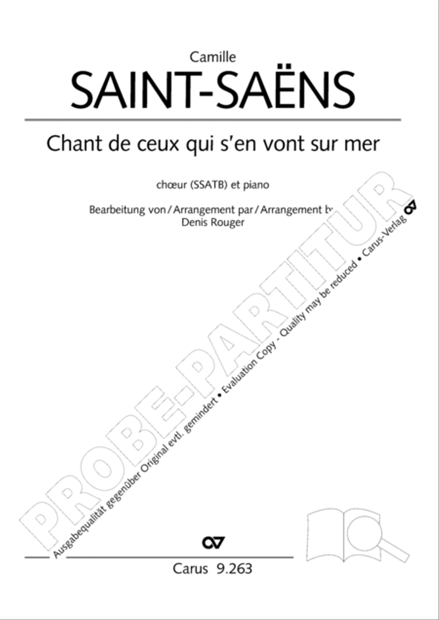 Chant de ceux qui s'en vont sur mer SSATB scores gallery preview page 2