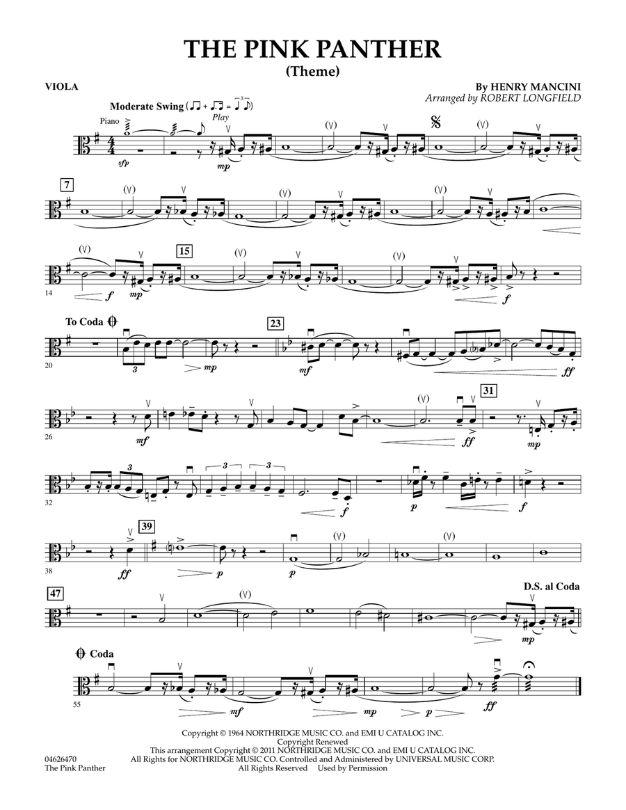 The Pink Panther (Theme) - Viola Orchestra scores gallery preview page 1