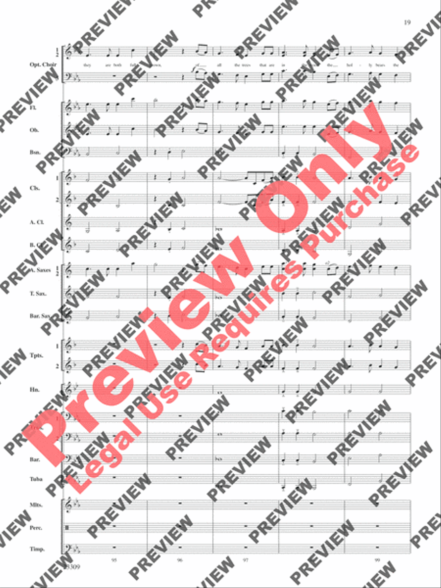 Merry Christmas to All (A Medley of Carols) Concert Band scores gallery preview page 20