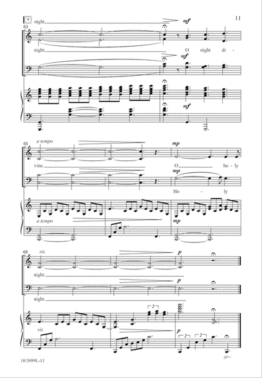 Holy Night, Silent Night 4-Part scores gallery preview page 11