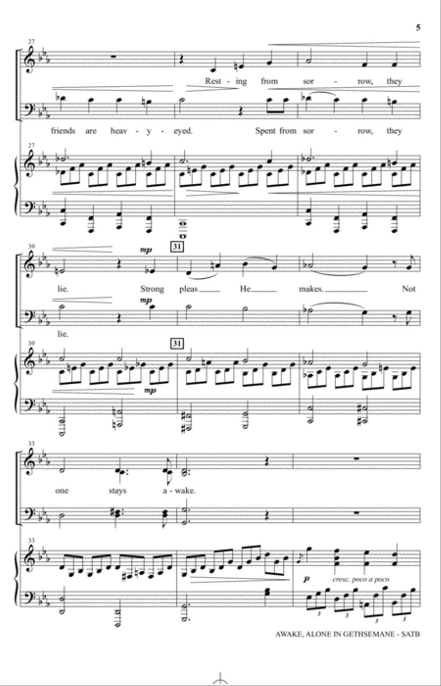 Awake, Alone In Gethsemane 4-Part scores gallery preview page 4