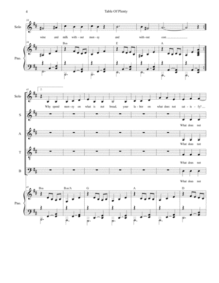 Table of Plenty (Vocal solo and SATB) image number null