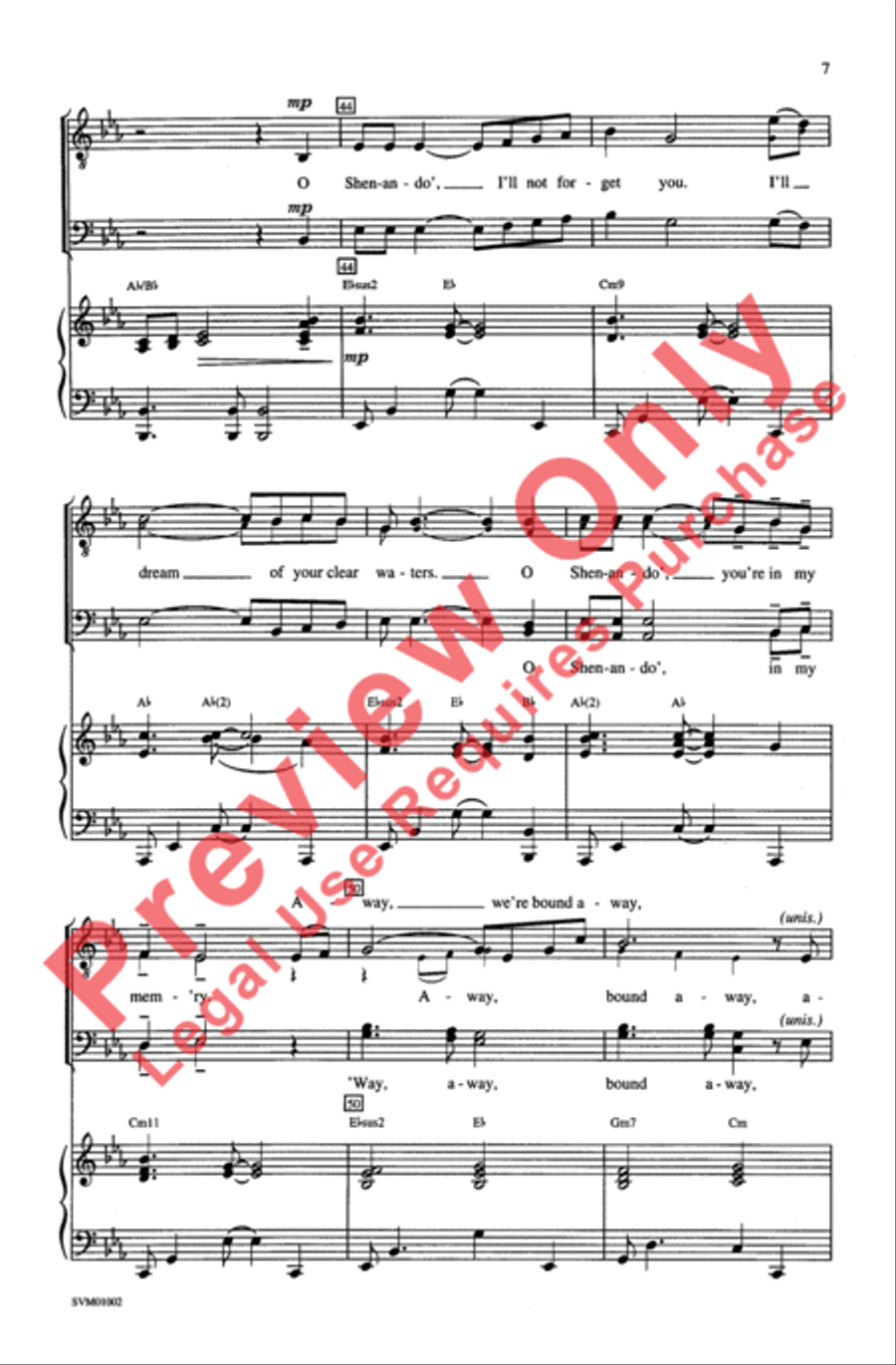 Shenandoah Shenandoah Men's Choir scores gallery preview page 7