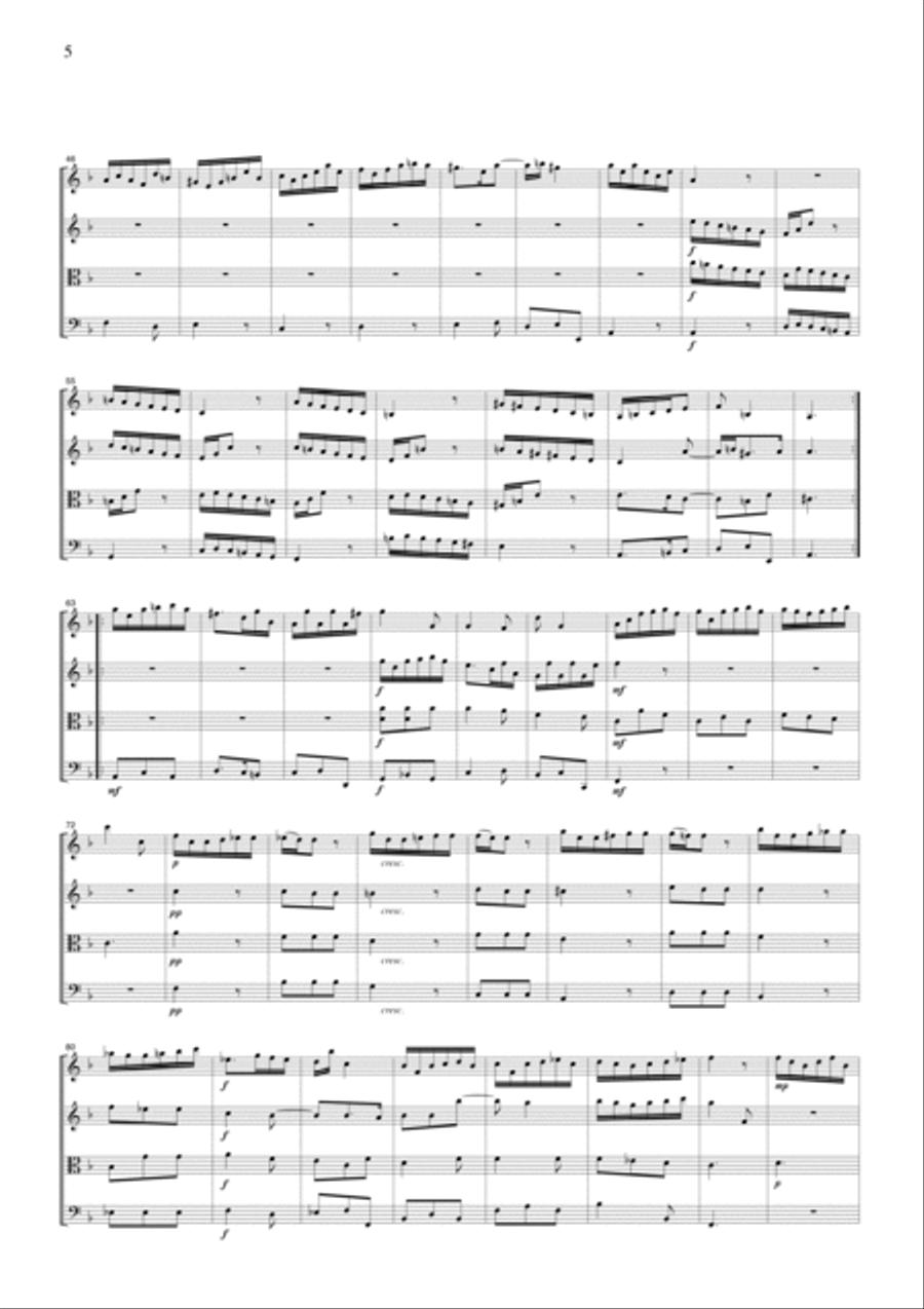 Marcello Oboe Concerto in d, for string quartet, CM601 String Quartet scores gallery preview page 5