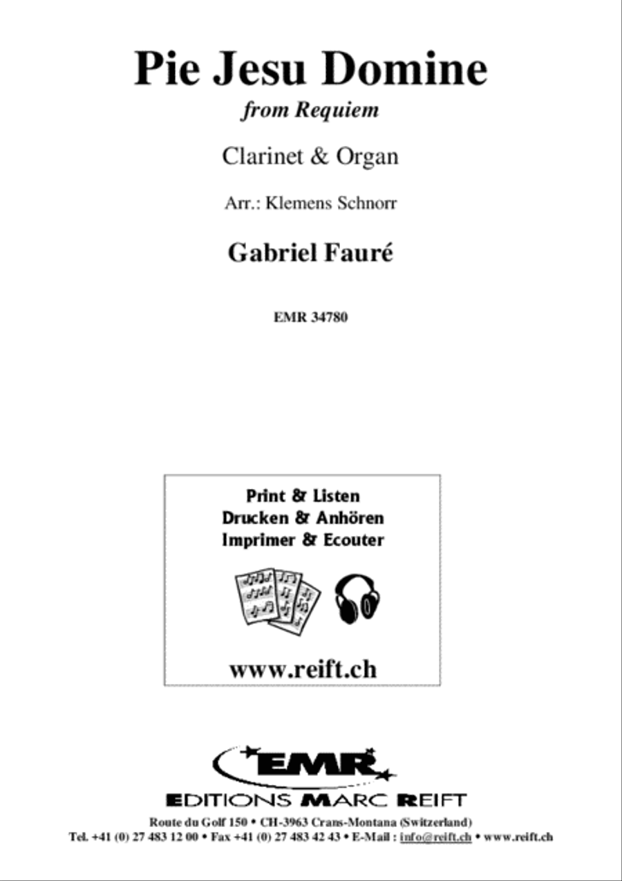 Pie Jesu Domine Clarinet scores gallery preview page 2