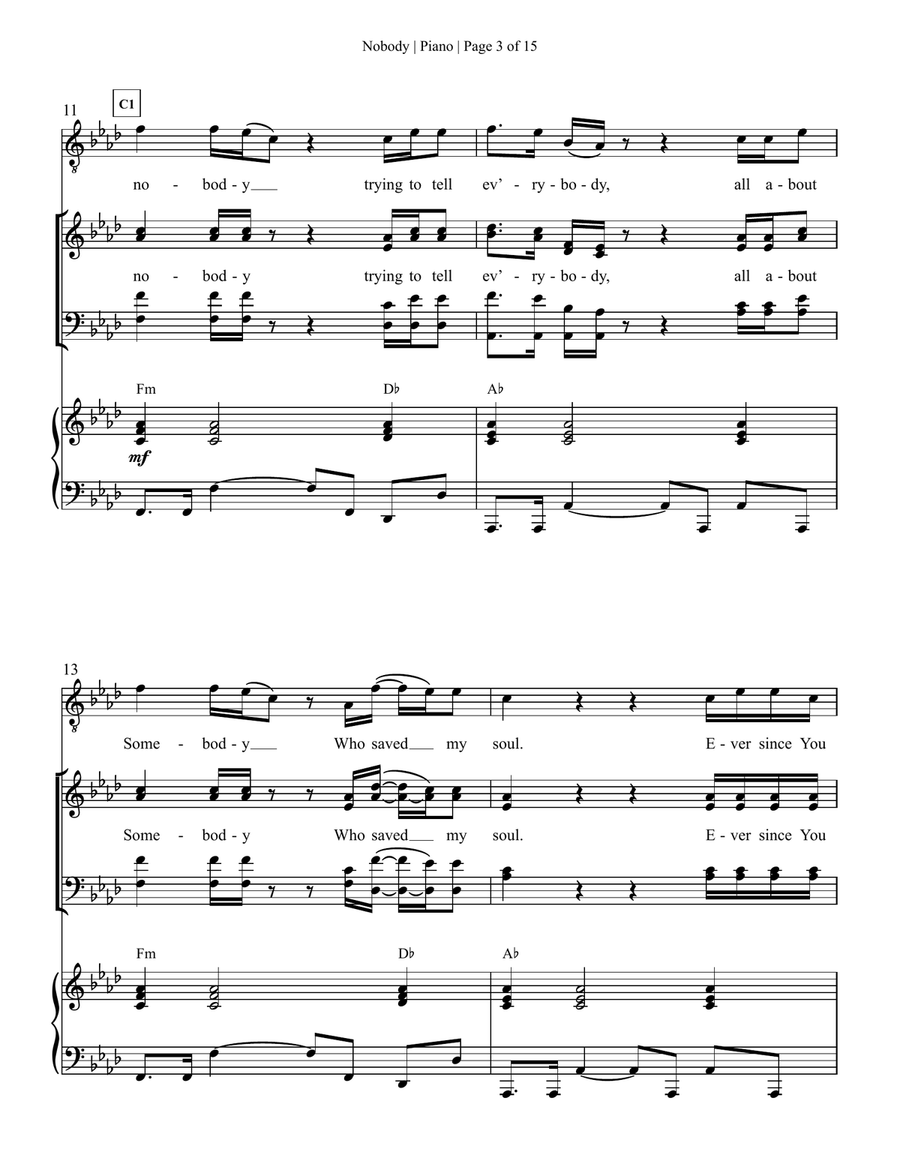 Nobody 4-Part scores gallery preview page 4