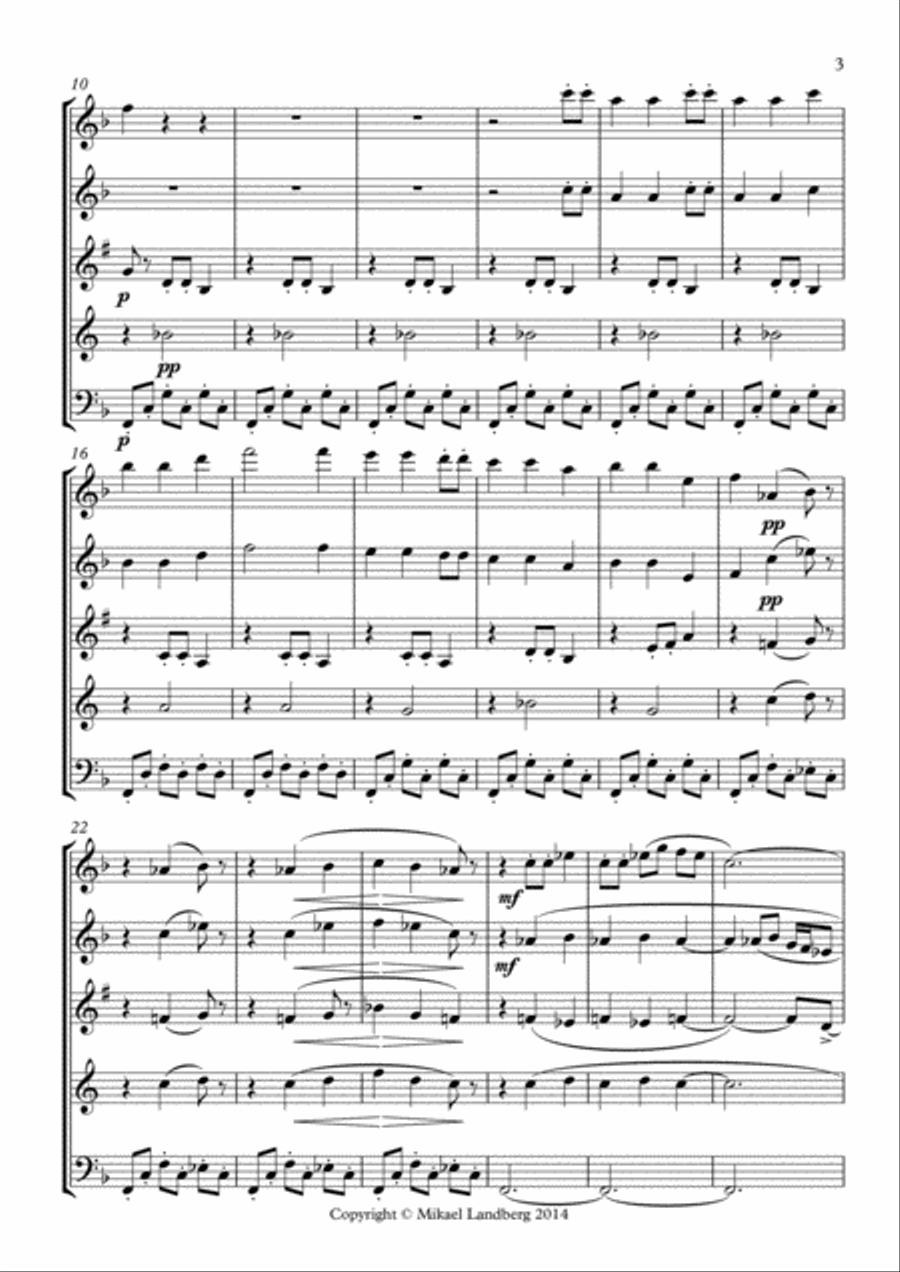 Swedish Xmas Songs Woodwind Quintet scores gallery preview page 3
