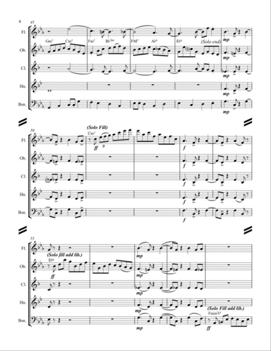 Lullaby Of Birdland Woodwind Quintet scores gallery preview page 5
