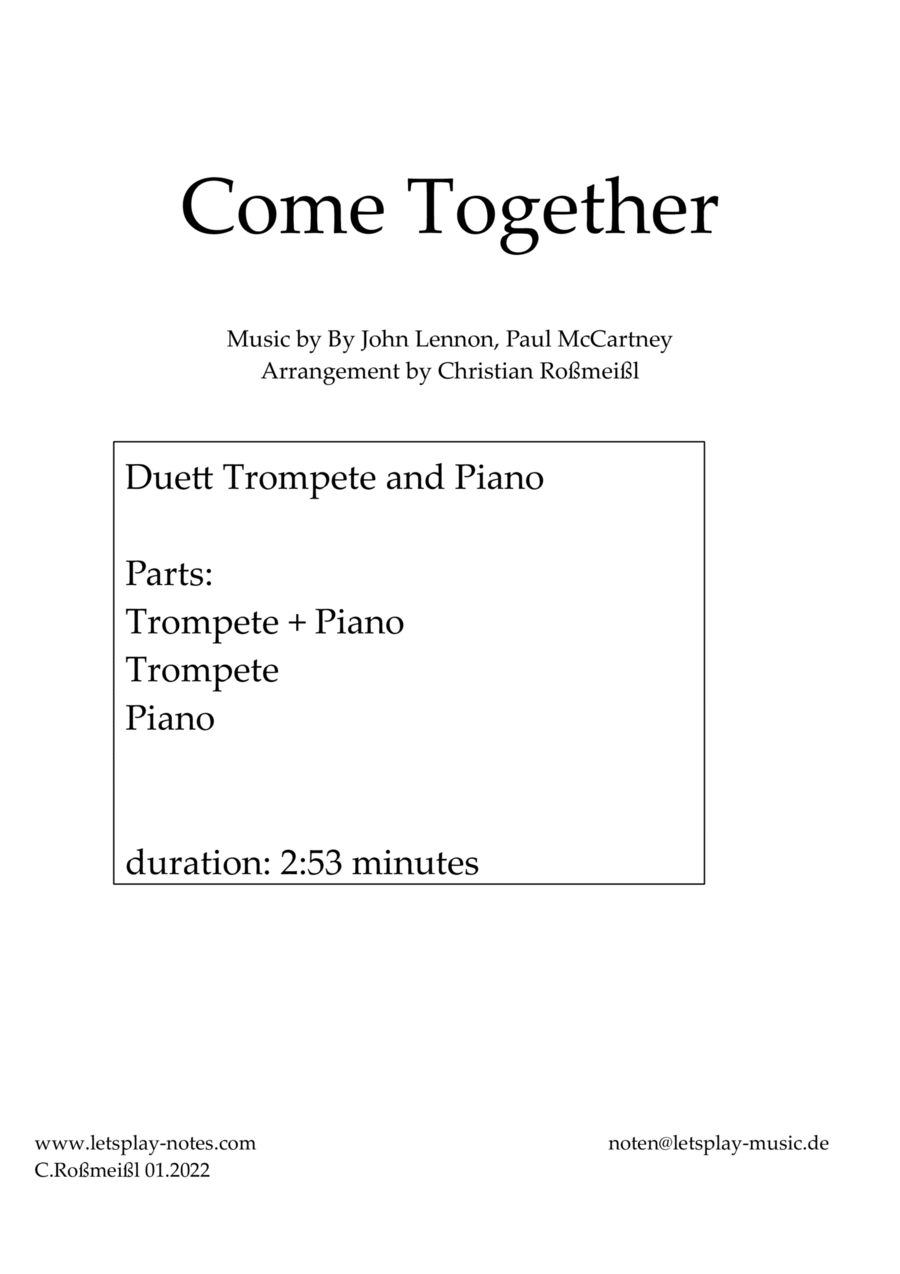 Come Together Tenor Saxophone scores gallery preview page 1