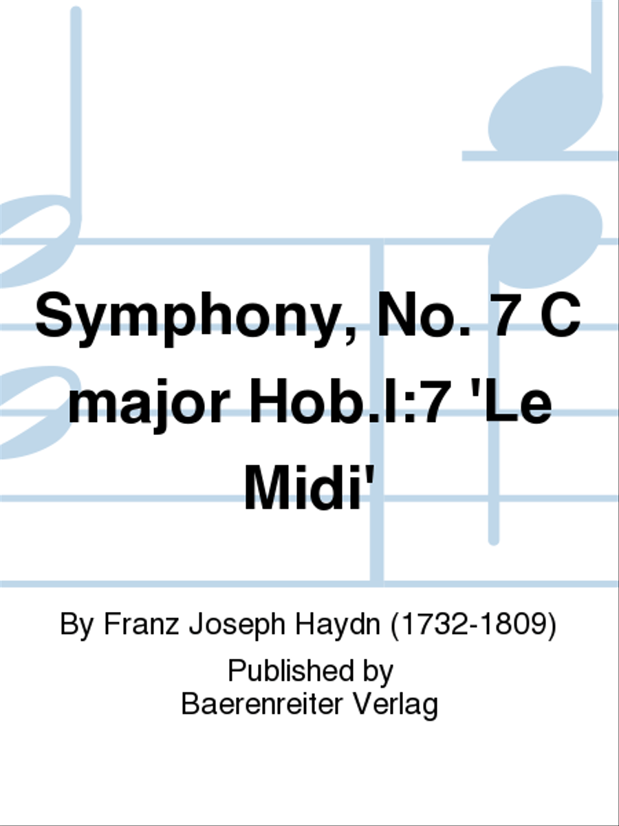 Symphony, No. 7 C major Hob.I:7 'Le Midi' Violin scores gallery preview page 1