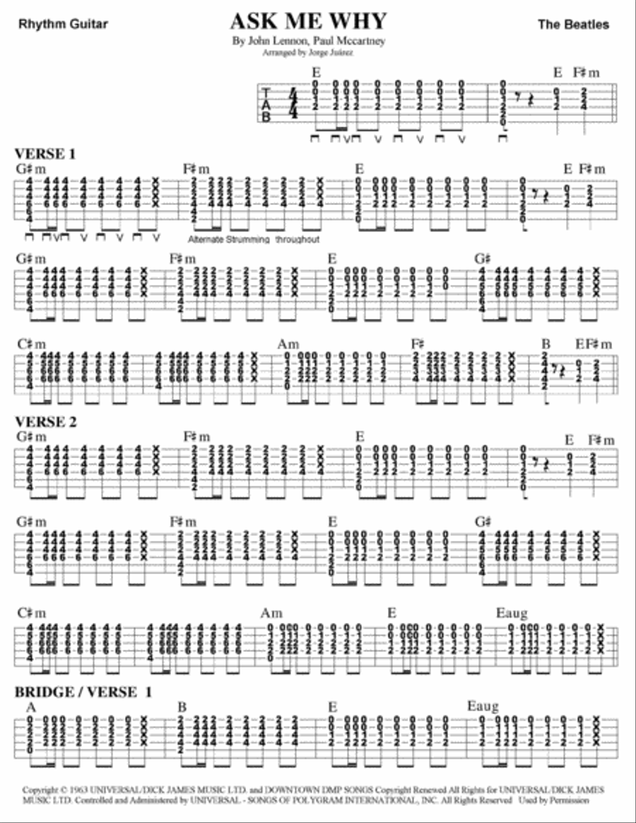 Ask Me Why Guitar Tablature scores gallery preview page 3