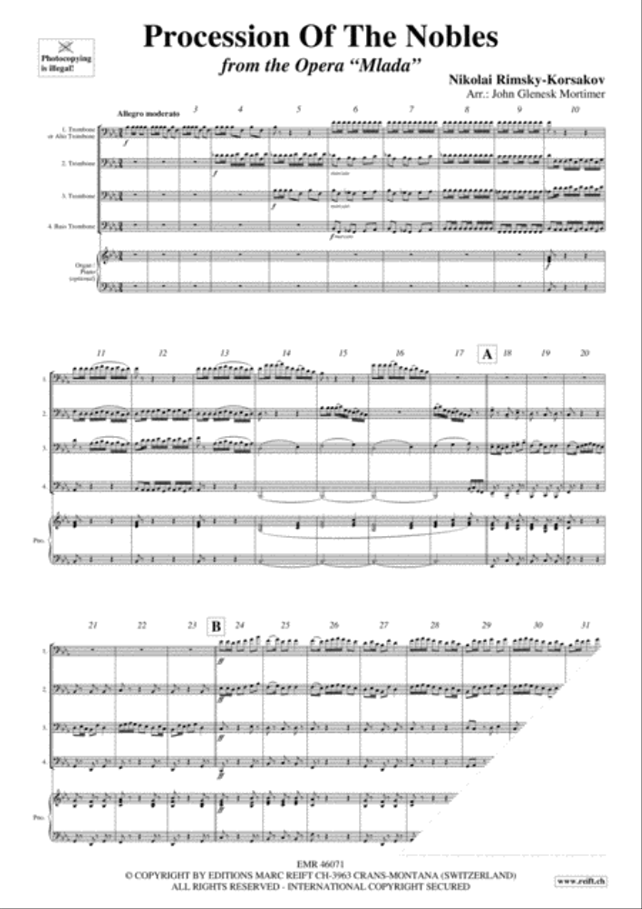 Procession Of The Nobles Trombone Quartet scores gallery preview page 3