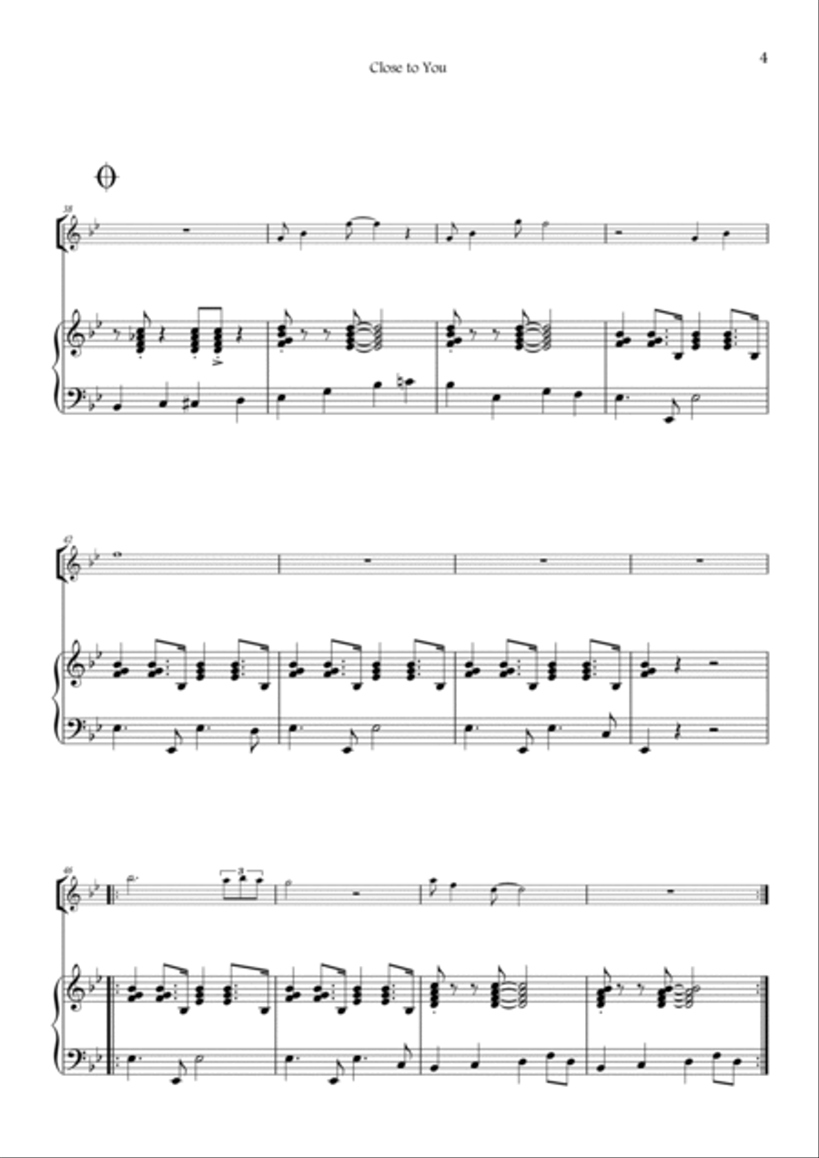 Close To You Flute Solo scores gallery preview page 4