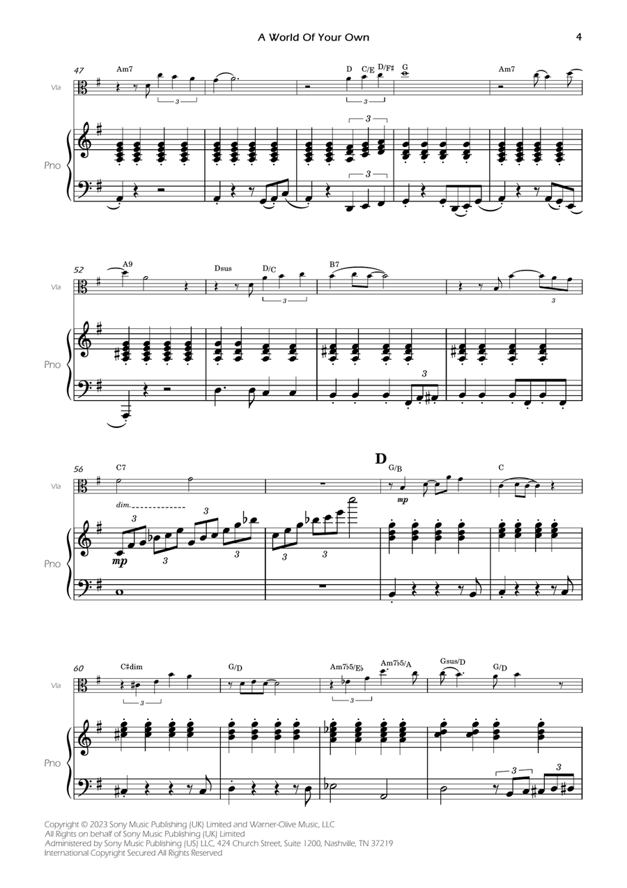 A World Of Your Own Viola scores gallery preview page 6
