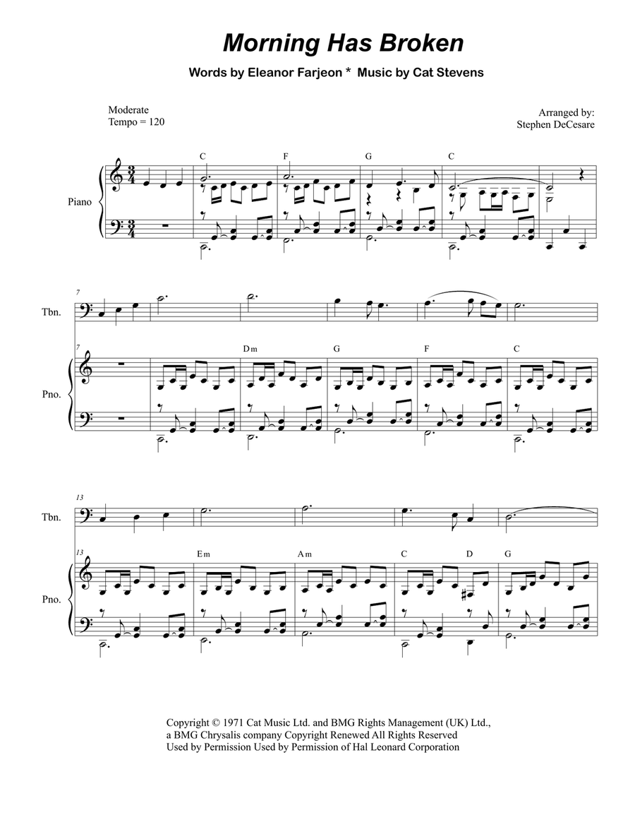 Morning Has Broken Piano scores gallery preview page 1