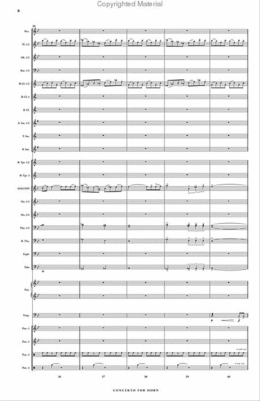 Concerto for Horn & Symphonic Band Concert Band scores gallery preview page 9