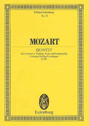 Mozart - Clarinet Quintet A K 581 Study Score