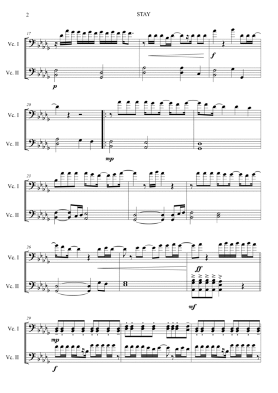 Stay Stay String Duet scores gallery preview page 2