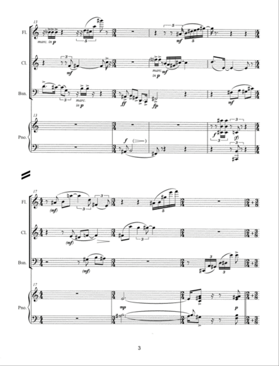 [Pleskow] Piece for Four Instruments Small Ensemble scores gallery preview page 5