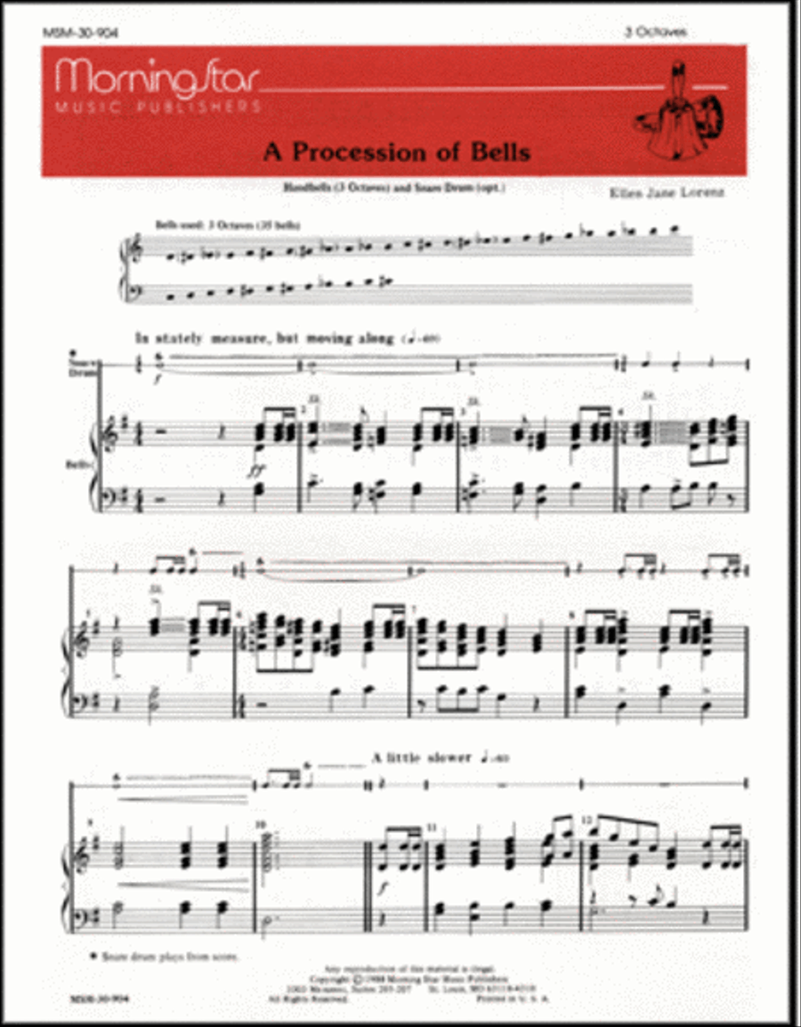 A Procession of Bells Handbell Choir scores gallery preview page 1