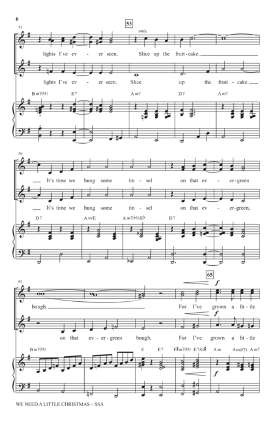 We Need A Little Christmas (from Mame) (arr. Mark Hayes) SSA scores gallery preview page 5