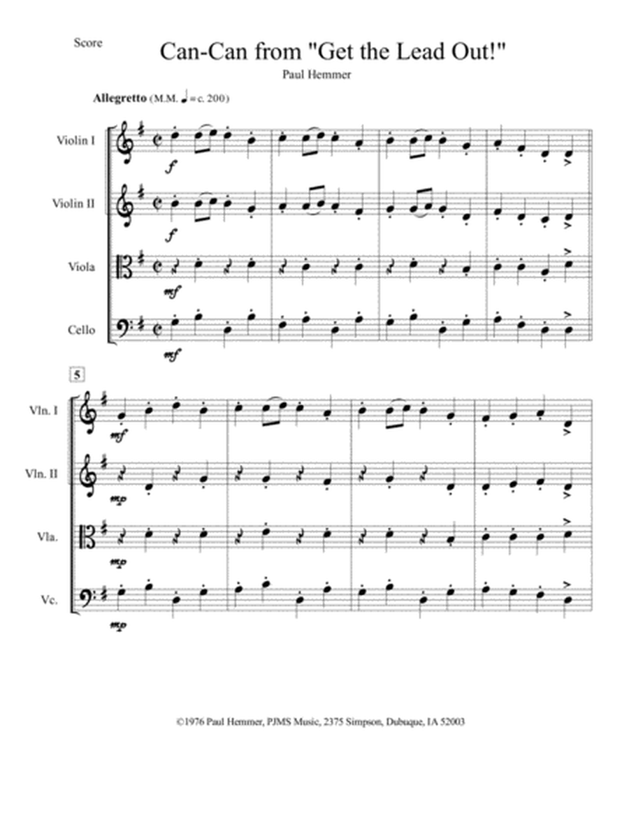 Can-Can from "Get the Lead Out!" - String Quartet image number null