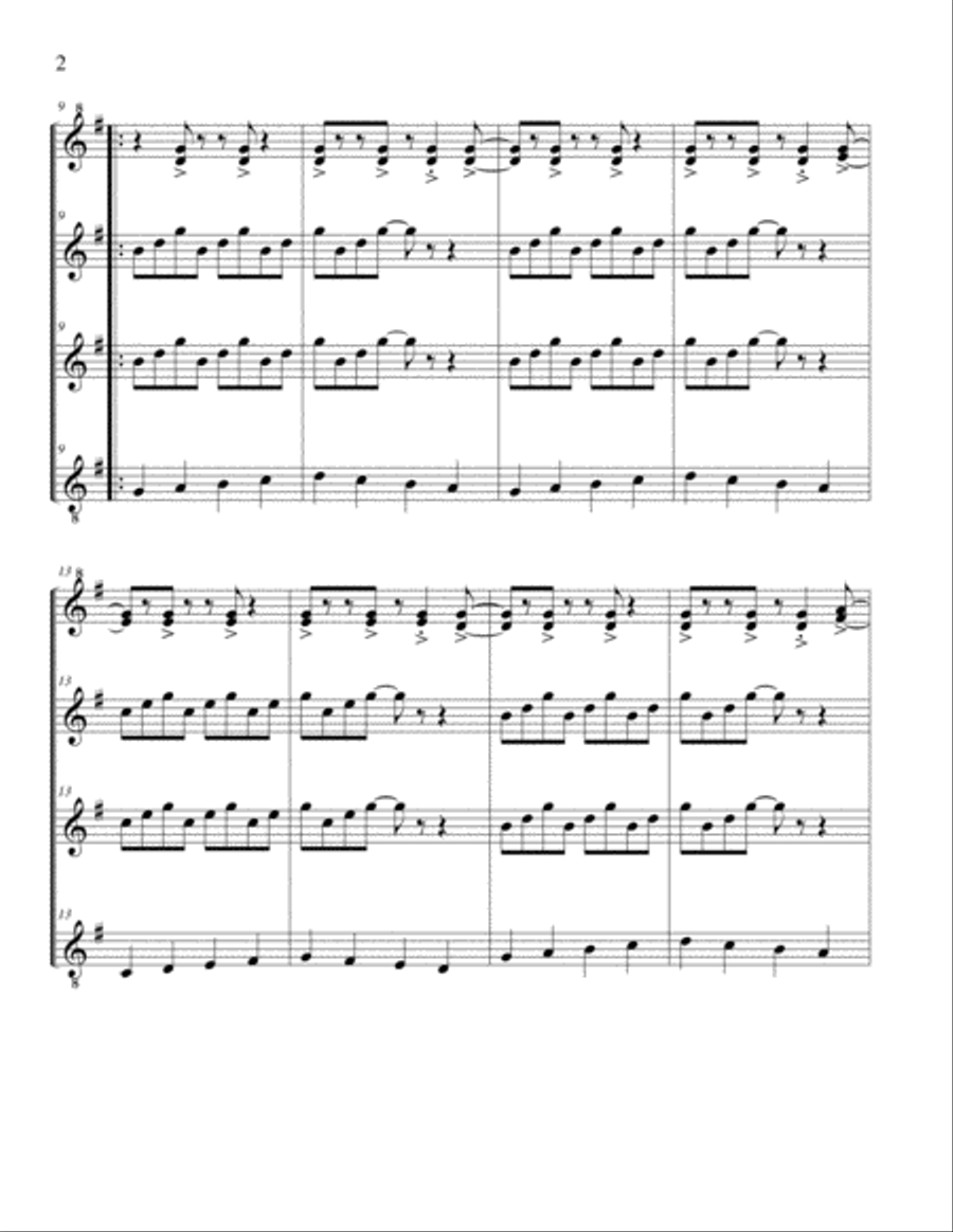 In the mood para 4 flautas Woodwind Quartet scores gallery preview page 3