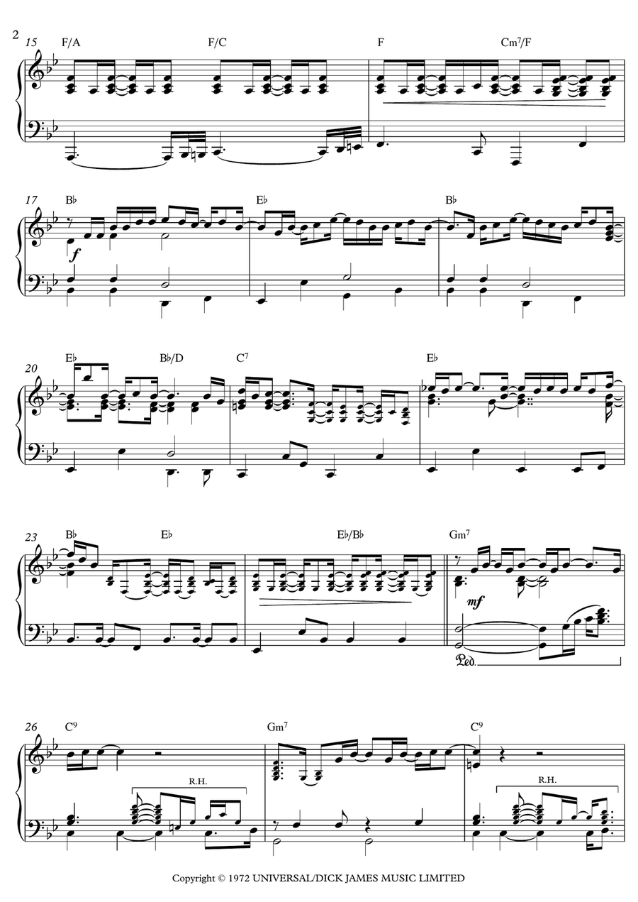 Rocket Man (i Think It's Gonna Be A Long Long Time) Piano Solo scores gallery preview page 2