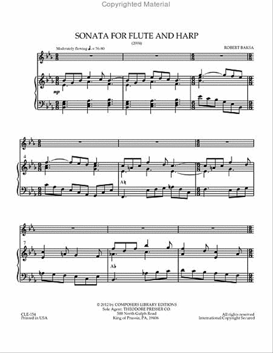 Sonata For Flute And Harp Chamber Music scores gallery preview page 2