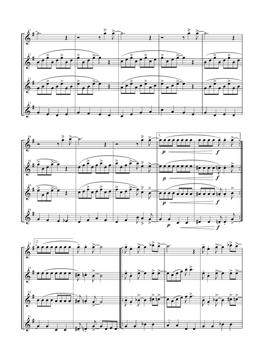In The Mood Woodwind Quartet scores gallery preview page 4