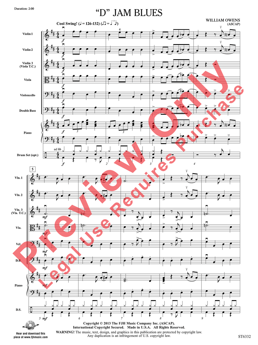 D Jam Blues D Jam Blues String Orchestra scores gallery preview page 4