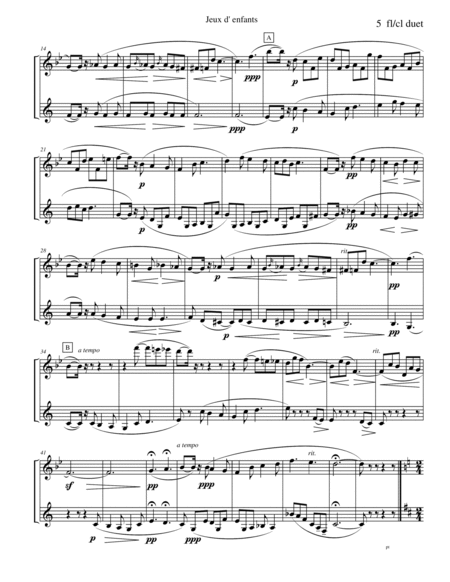 Bizet - Children's Games for Flute and Clarinet Duet image number null