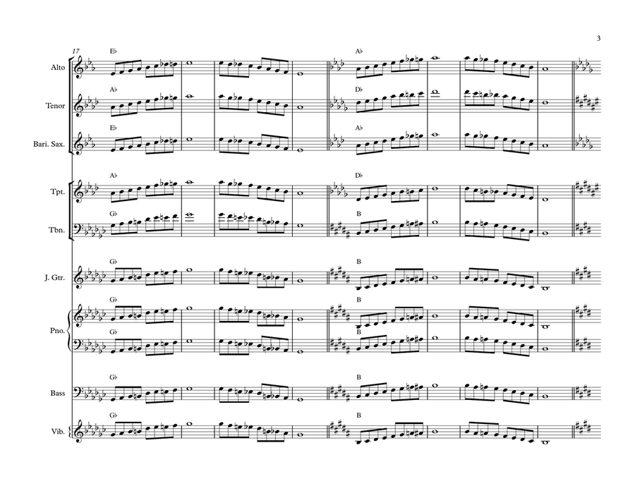 The Five Bebop Scales for Big Band Jazz Ensemble scores gallery preview page 3