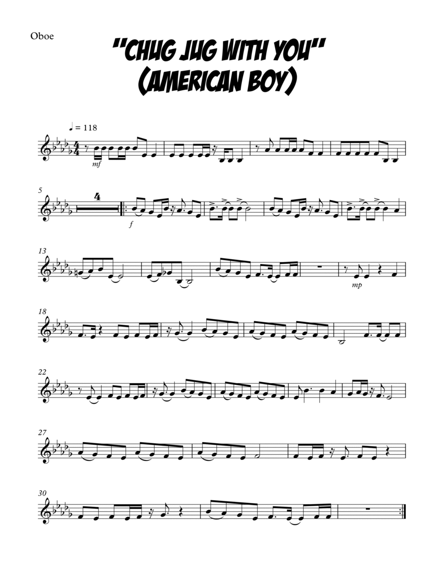 American Boy Oboe Solo scores gallery preview page 1