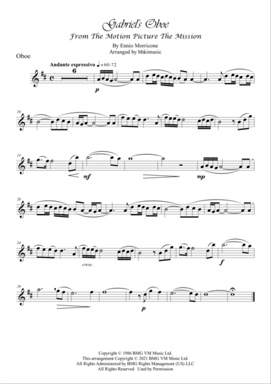 Gabriel's Oboe Gabriel's Oboe Small Ensemble scores gallery preview page 5