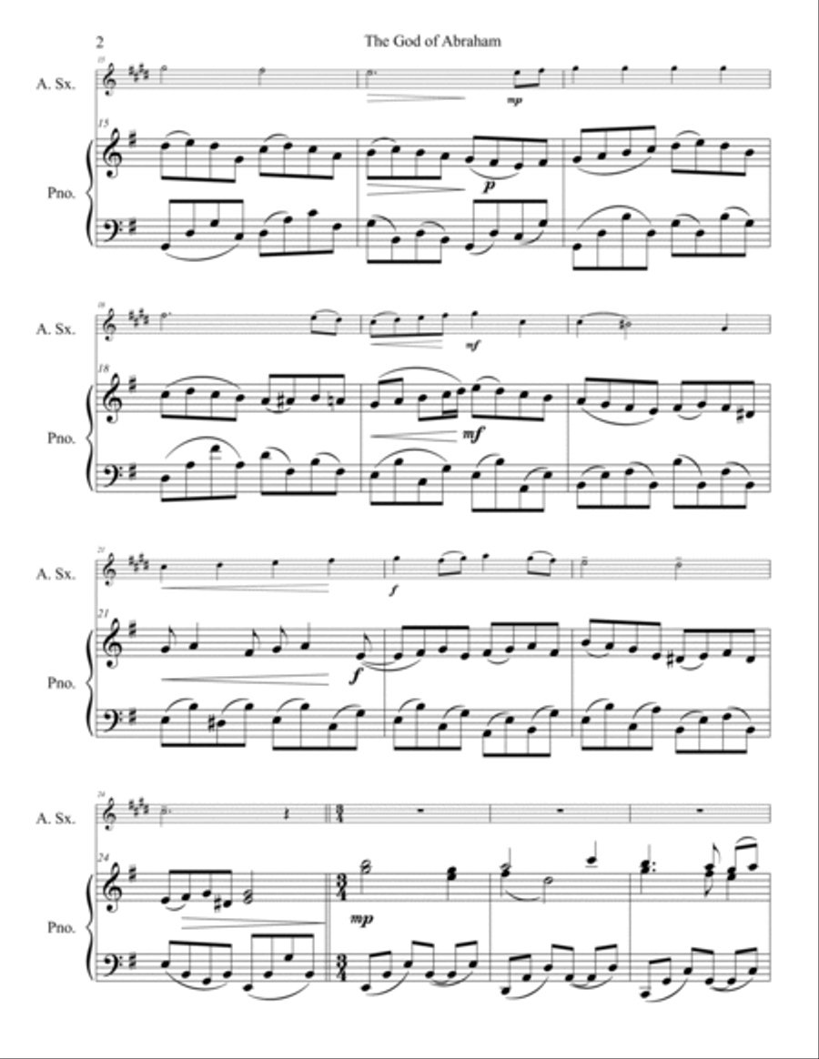 God of Abraham for Alto Saxophone Alto Saxophone scores gallery preview page 3