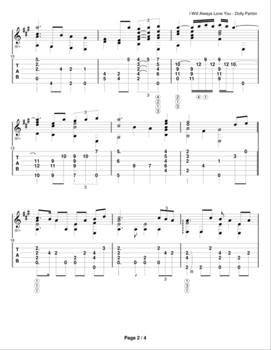 I Will Always Love You I Will Always Love You Electric Guitar scores gallery preview page 2