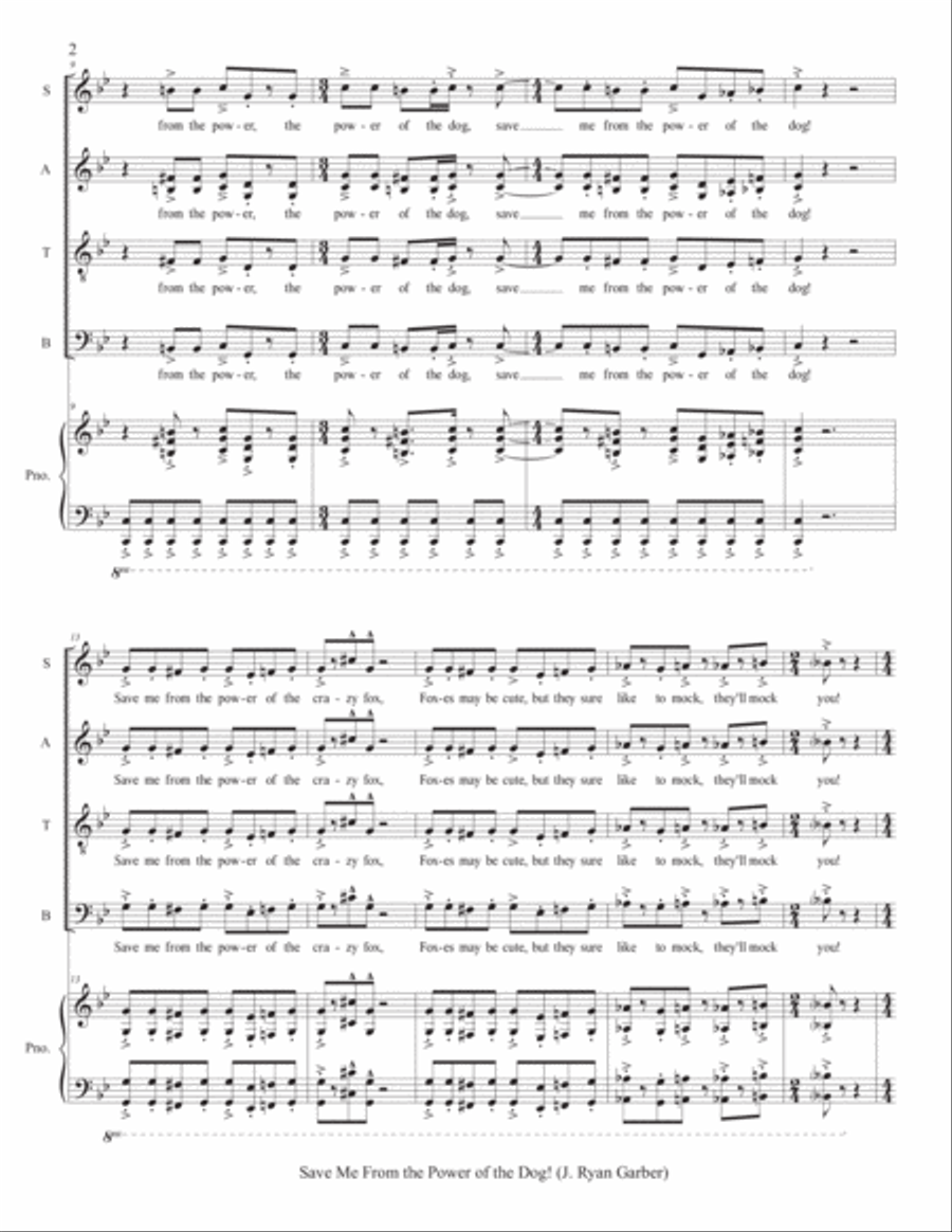 Save Me from the Power of the Dog! 4-Part scores gallery preview page 4