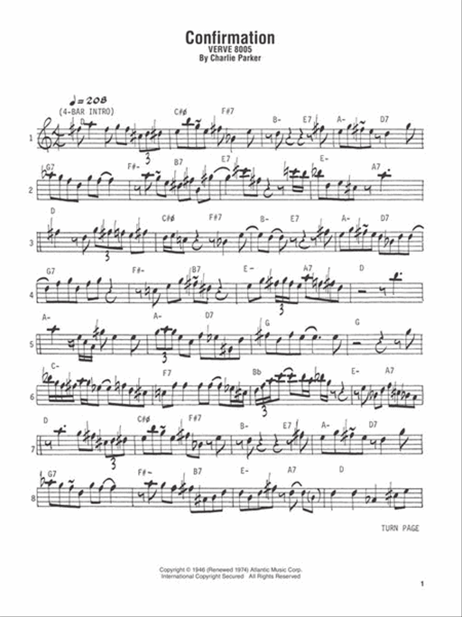 Charlie Parker Omnibook – Volume 1 – Transcribed Exactly from His Recorded Solos E-Flat Instrument scores gallery preview page 5