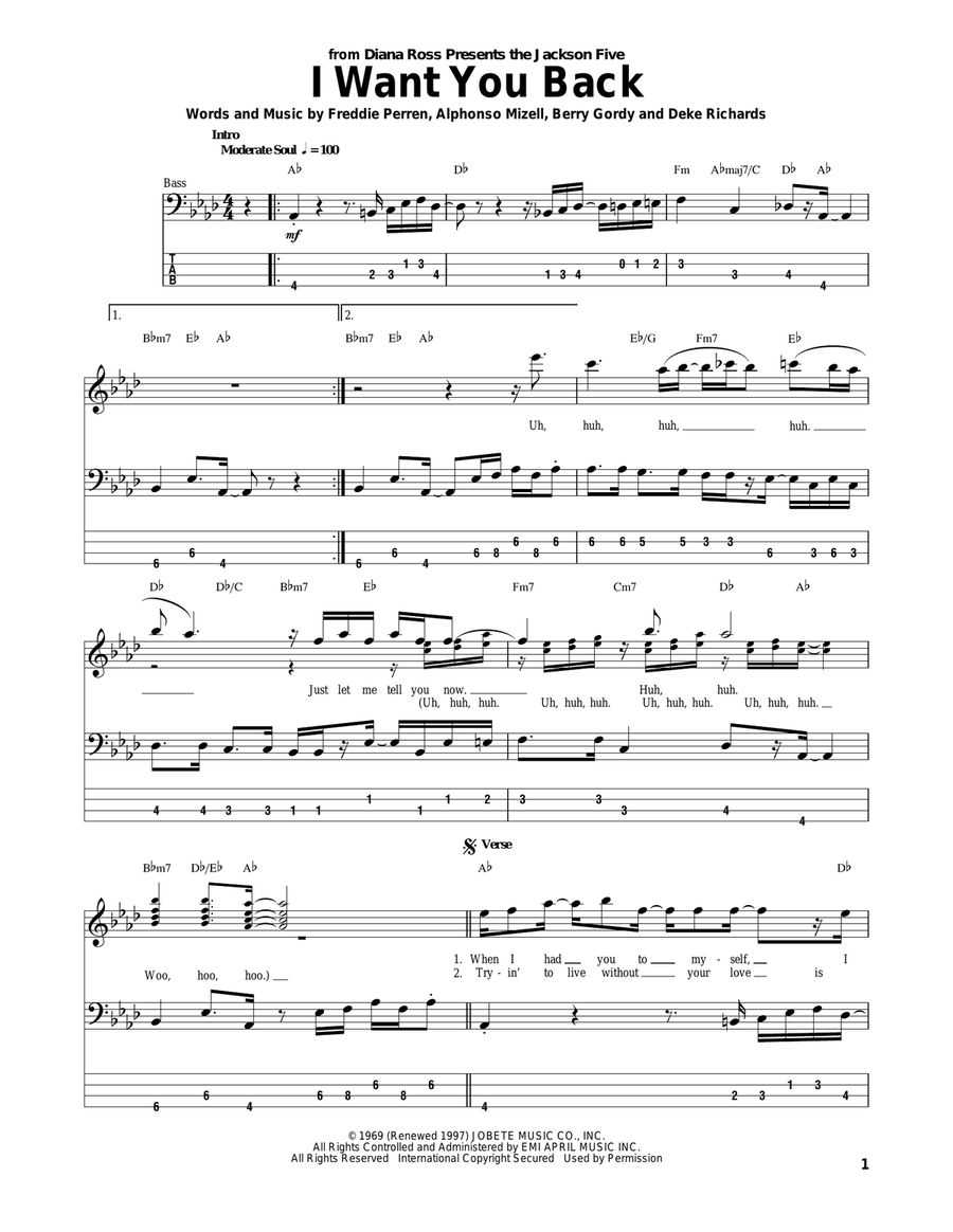 I Want You Back Acoustic Guitar scores gallery preview page 1