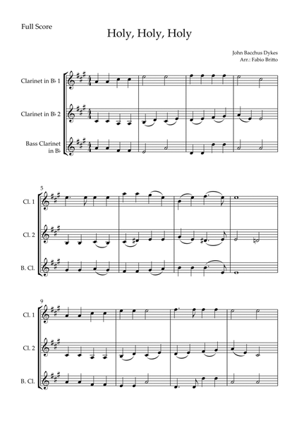 Holy, Holy, Holy (Traditional Christian Song) for Clarinet Trio image number null