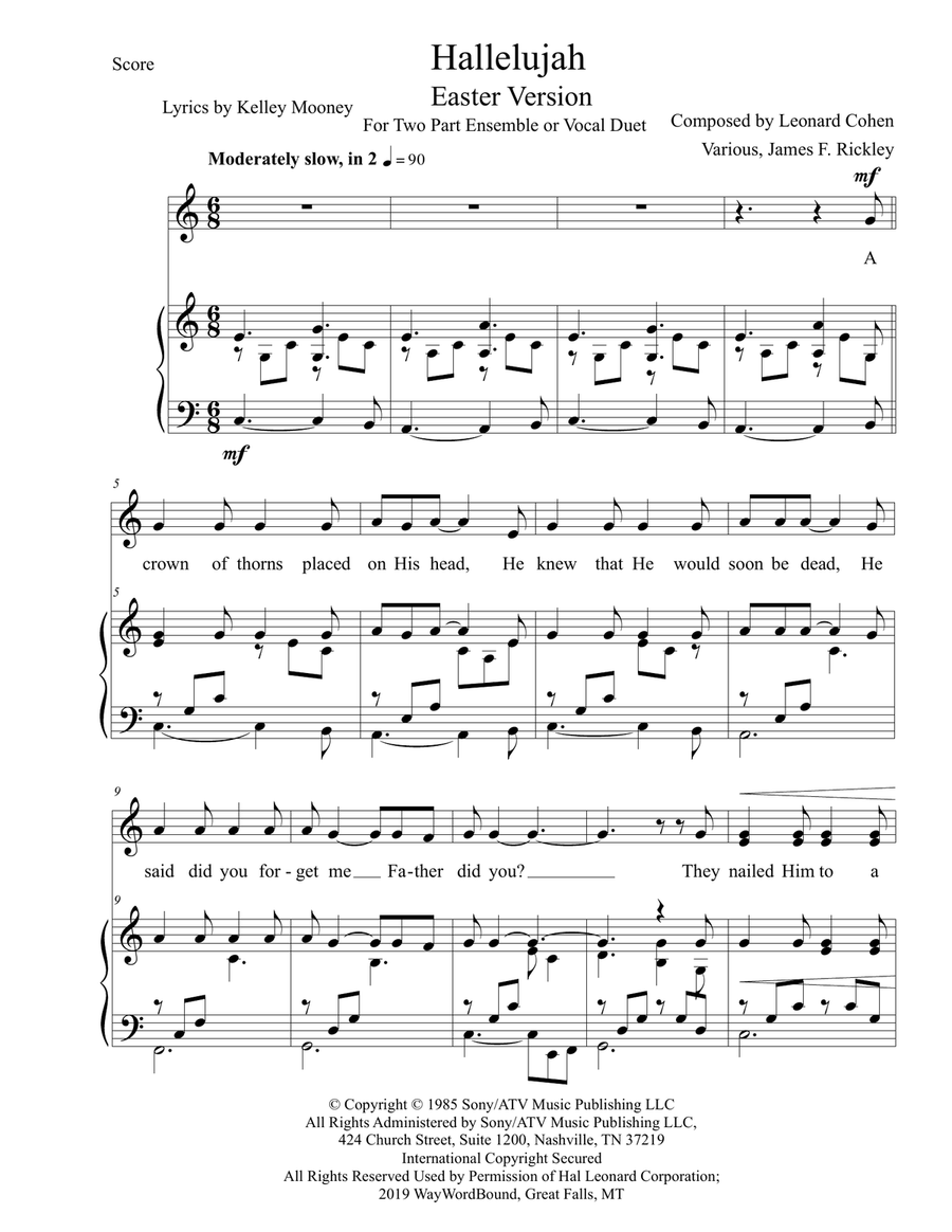 Hallelujah SA scores gallery preview page 1