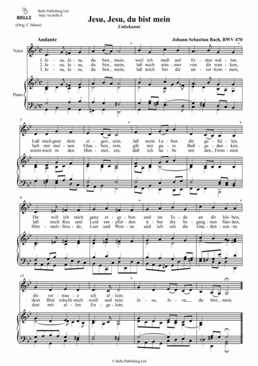 Jesu, Jesu, du bist mein, BWV 470 (G minor)