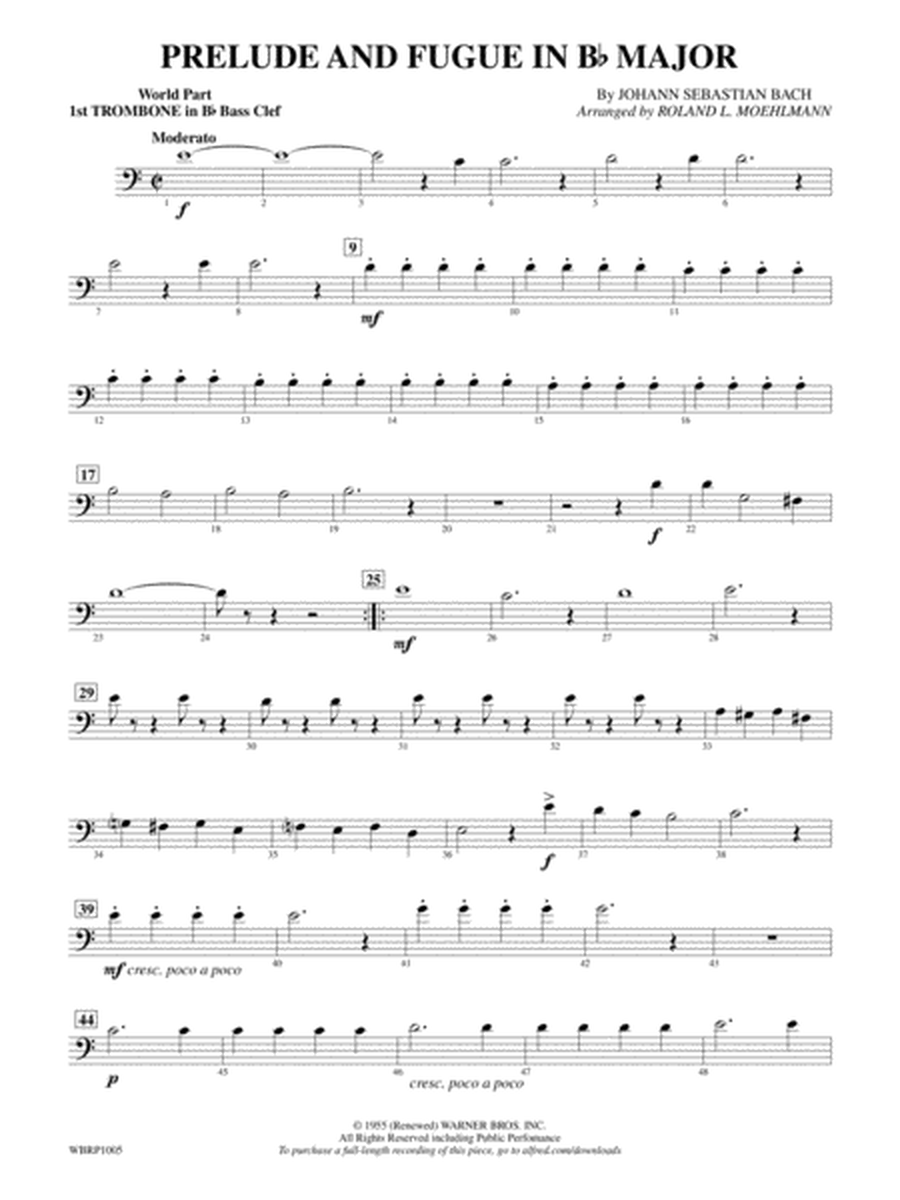 Prelude and Fugue in B-Flat Major: (wp) 1st B-flat Trombone B.C.