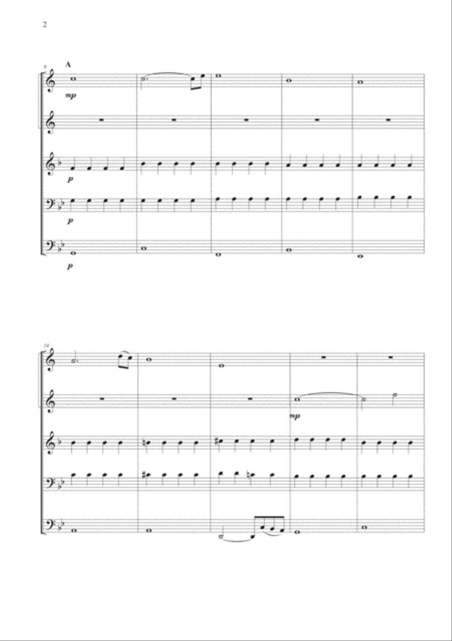 Ave Maria by Caccini-Vavilov for Brass Quintet Brass Quintet scores gallery preview page 2
