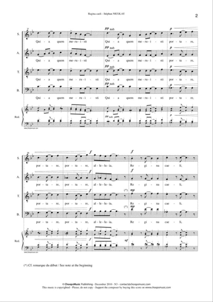 Regina Caeli (Queen of Heaven) 4-Part scores gallery preview page 5