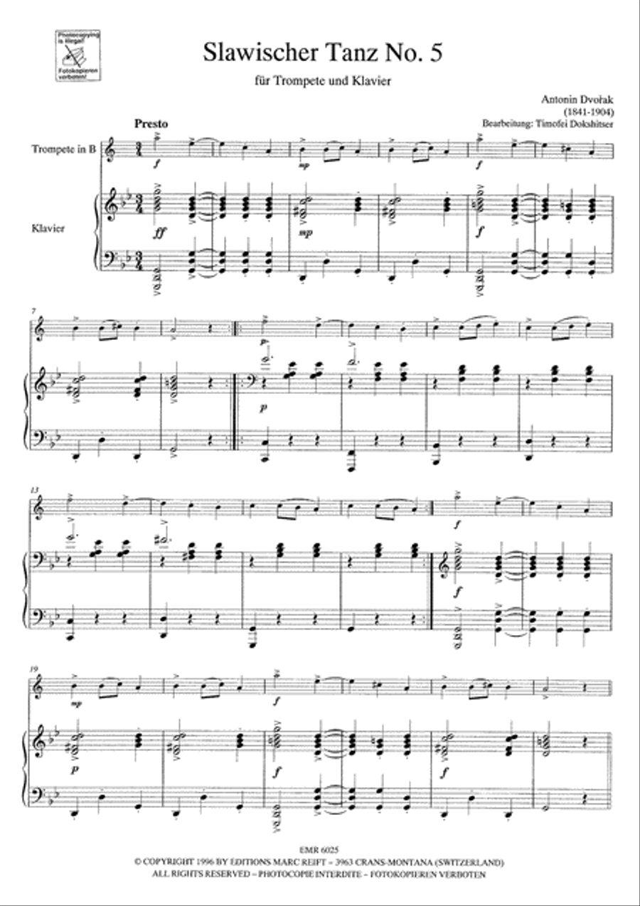 Slavonic Dance No. 8 Trumpet Solo scores gallery preview page 4