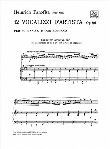 12 Vocalizzi D'Artista Op. 86