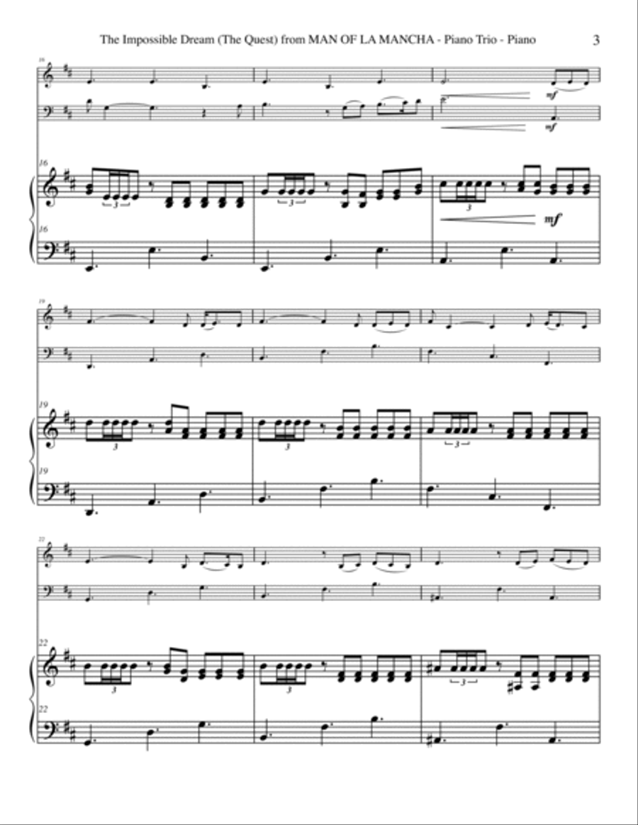 The Impossible Dream The Impossible Dream Piano Trio scores gallery preview page 3